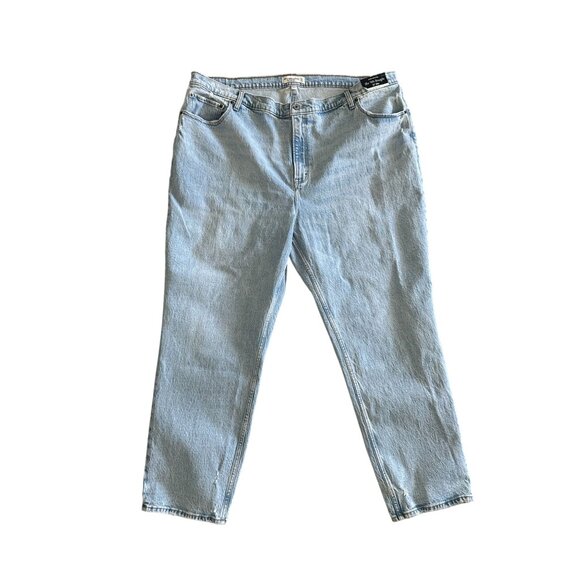 ABERCROMBIE & FITCH Light Wash 90s Straight Ultra Rise Jeans Sz 24 Plus 37" NWT - Picture 6 of 10